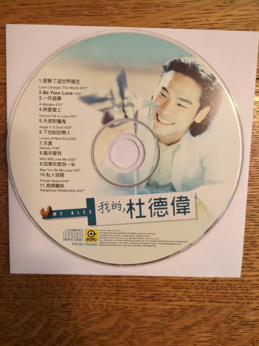 Alex To 我的 杜德偉 My Alex Rock 1995 CD Disc Only